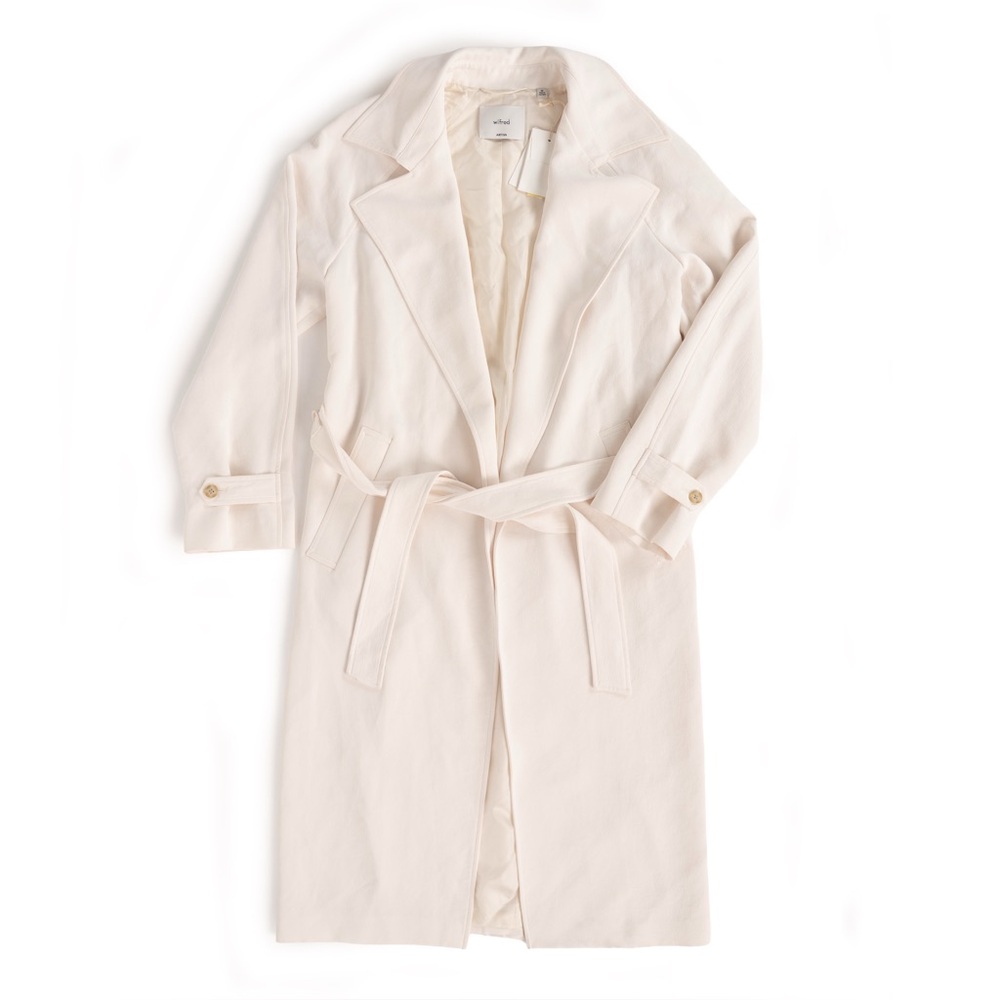 Aritzia White Long Jacket